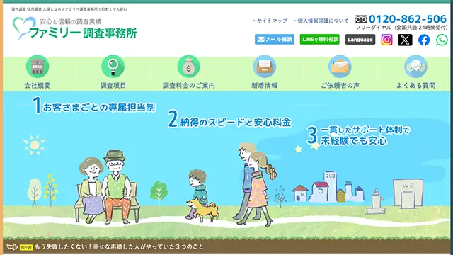 おすすめ探偵・興信所ランキング5位：ファミリー調査事務所